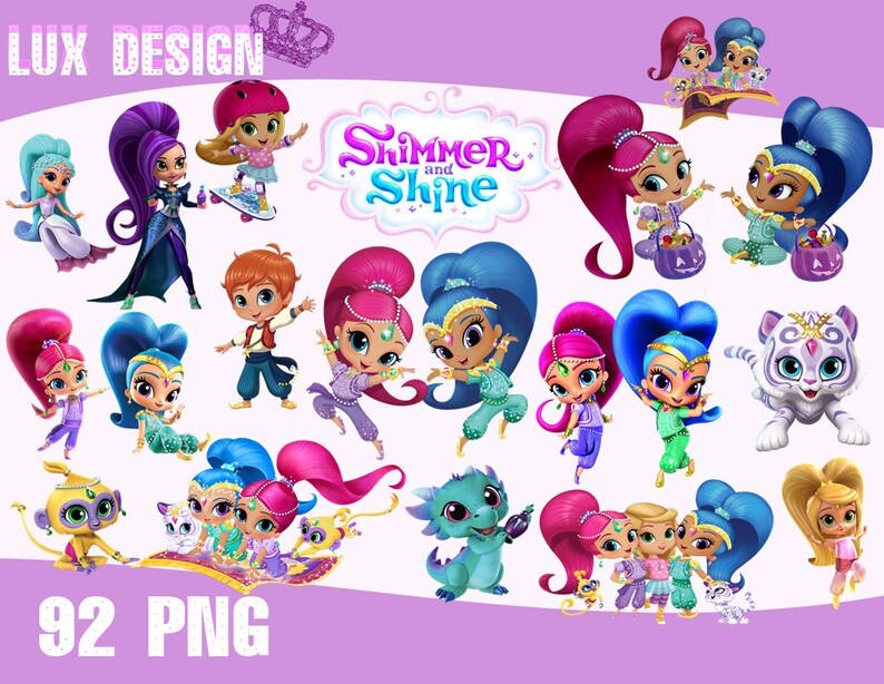 92 Shimmer and Shine ClipArt PNG Images 300dpi Digital Clip | Etsy