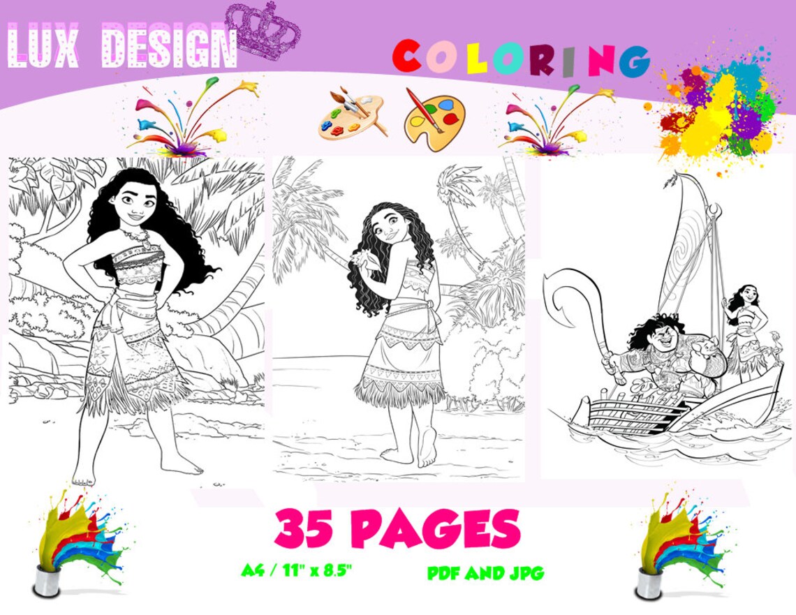 Download Moana Coloring 35 pages JPG PDF file Coloring pagesMoana ...