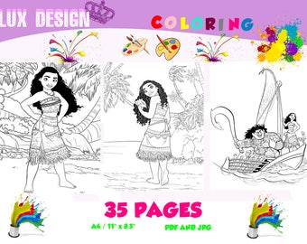 Moana Coloring Pages Etsy Moana Coloring Pages Etsy