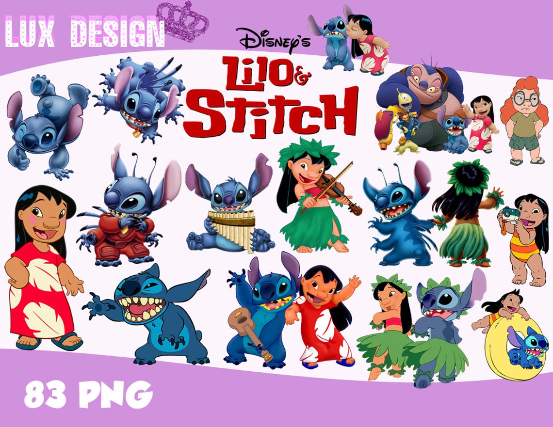 83 Lilo and Stitch ClipArt PNG Images 300dpi Digital Clip | Etsy