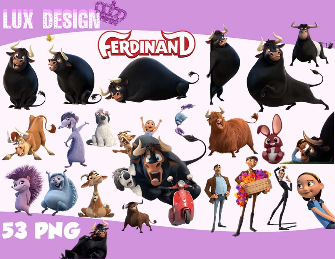 53 Ferdinand The Bull ClipArt PNG Images 300dpi Digital Clip | Etsy