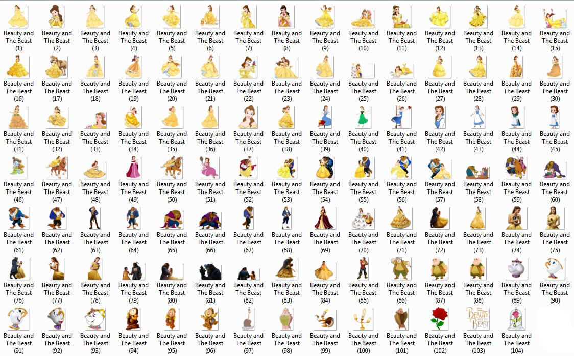 104 Beauty and The Beast ClipArt PNG Images Digital Clip | Etsy