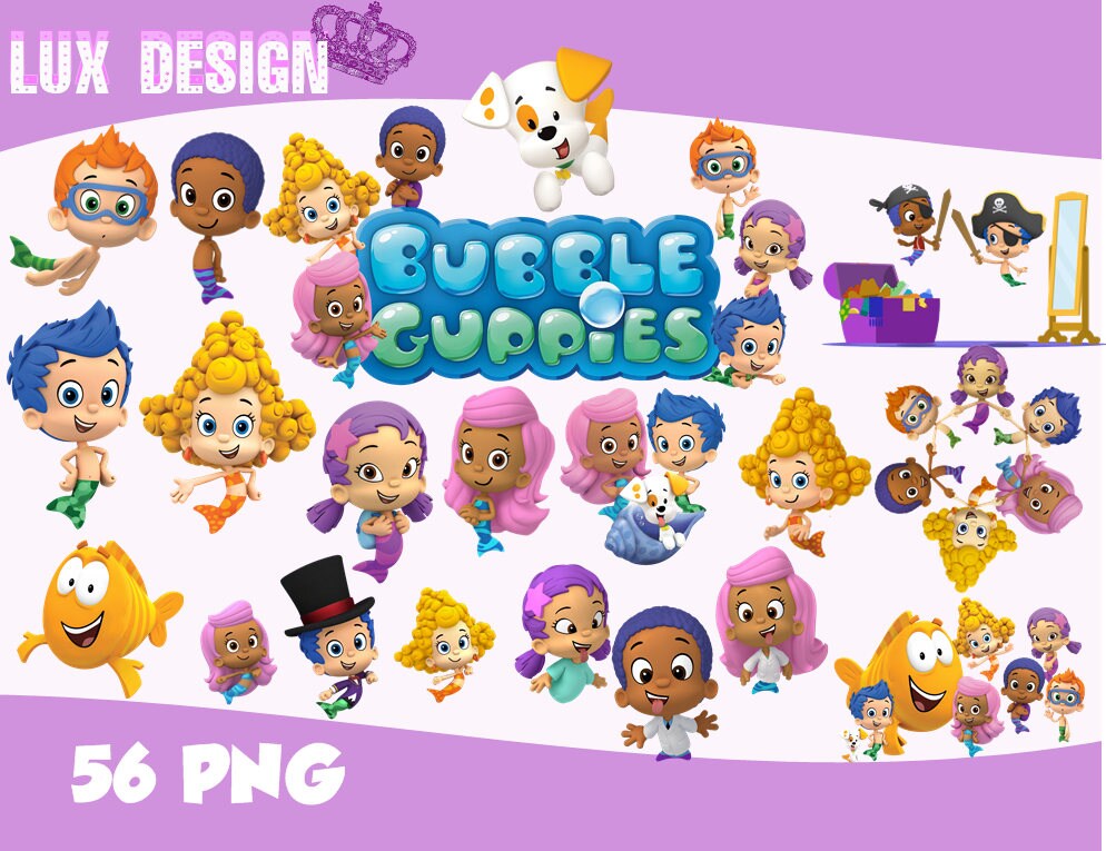56 Bubble Guppies Clipart PNG Images 300dpi Digital Clip Etsy Canada