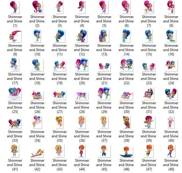 92 Shimmer and Shine ClipArt PNG Images 300dpi Digital Clip | Etsy