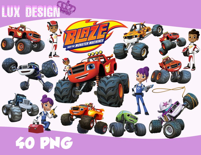 40 Blaze and the Monster Machines ClipArt PNG Images 300dpi | Etsy