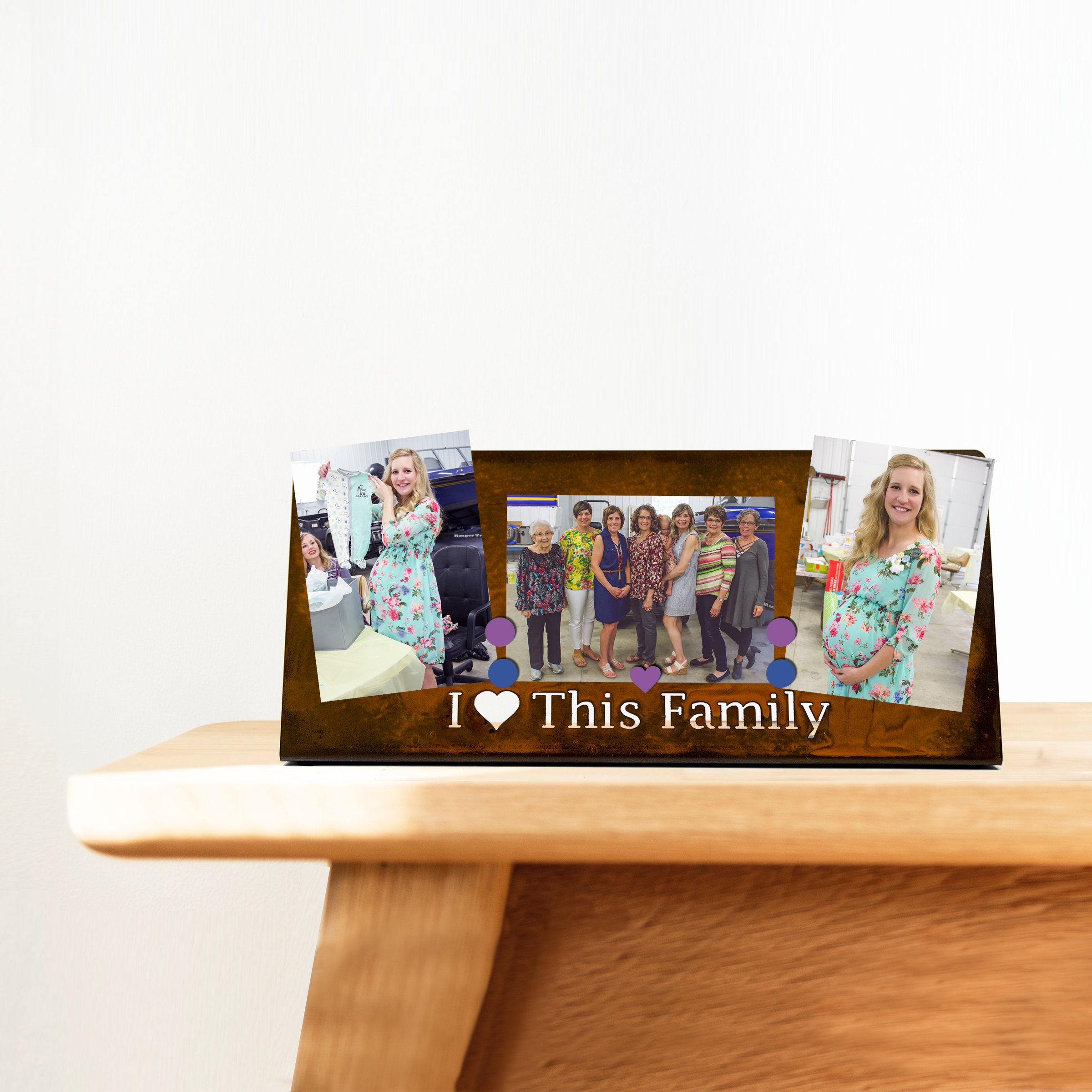 Family Picture Frame Photo Display Board Metal Etsy