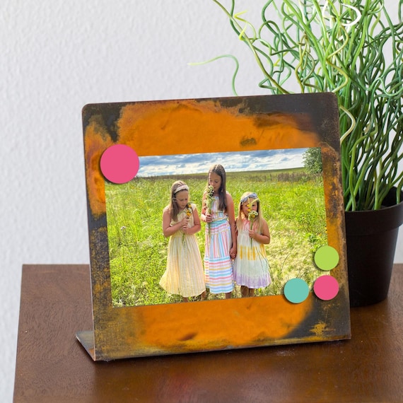 Square Magnetic Picture Frame and Magnet Set, Steel Magnet Board
