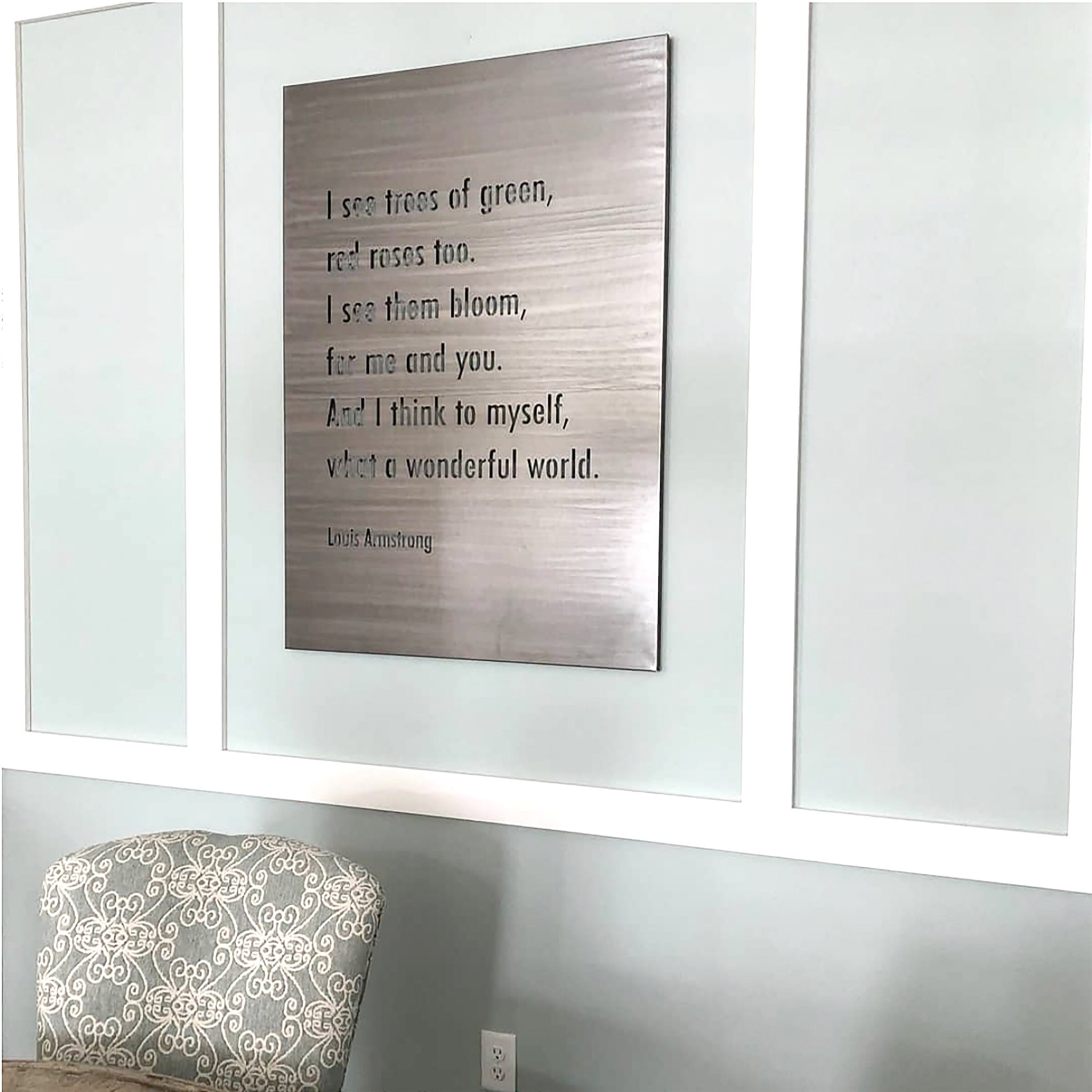 What a Wonderful World Large Metal Wall Art Lyric Sign Etsy