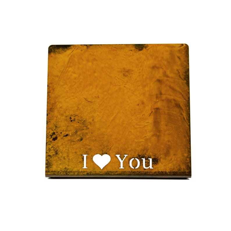 Valentines Gift For Him Personalized Gift Magnetic I Love You Picture Frame with set of 2 Dot and 1 Mini Heart Neutral Colored Magnets