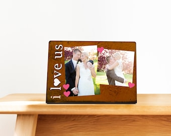 I Love Us Magnetic Picture Frame Magnet Set, Cute Picture Frame Gift for Her, Romantic Photo Display Board, Unique Valentine's Day Gift Idea