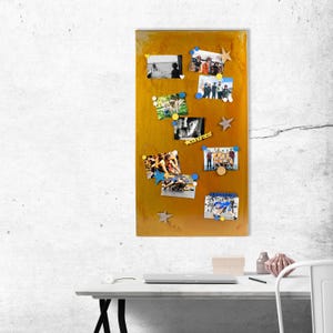 Extra Large Rustic Magnet Board, Farmhouse Memo Board, Rustic Magnetic Board, Primitive Metal Decor, Modern Magnetic Memo Board Metal Memo Rust Finish