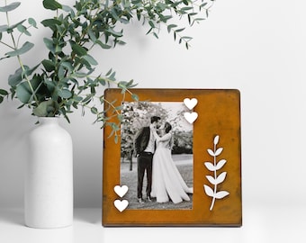Botanical Metal Magnetic Picture Frame, Metal magnet Memo Board Photo Holder, Work From Home Photo Display Board, Multi Photo Frame Set