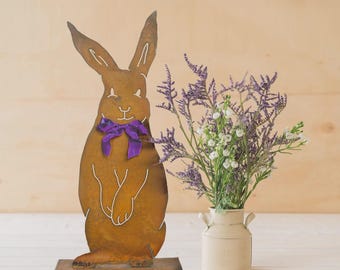Peter Rabbit Easter Bunny Decoration, Easter Centerpiece Rabbit Sculpture, Outdoor Easter Decor, Easter Bunny Gnome, Primitive Spring Decor