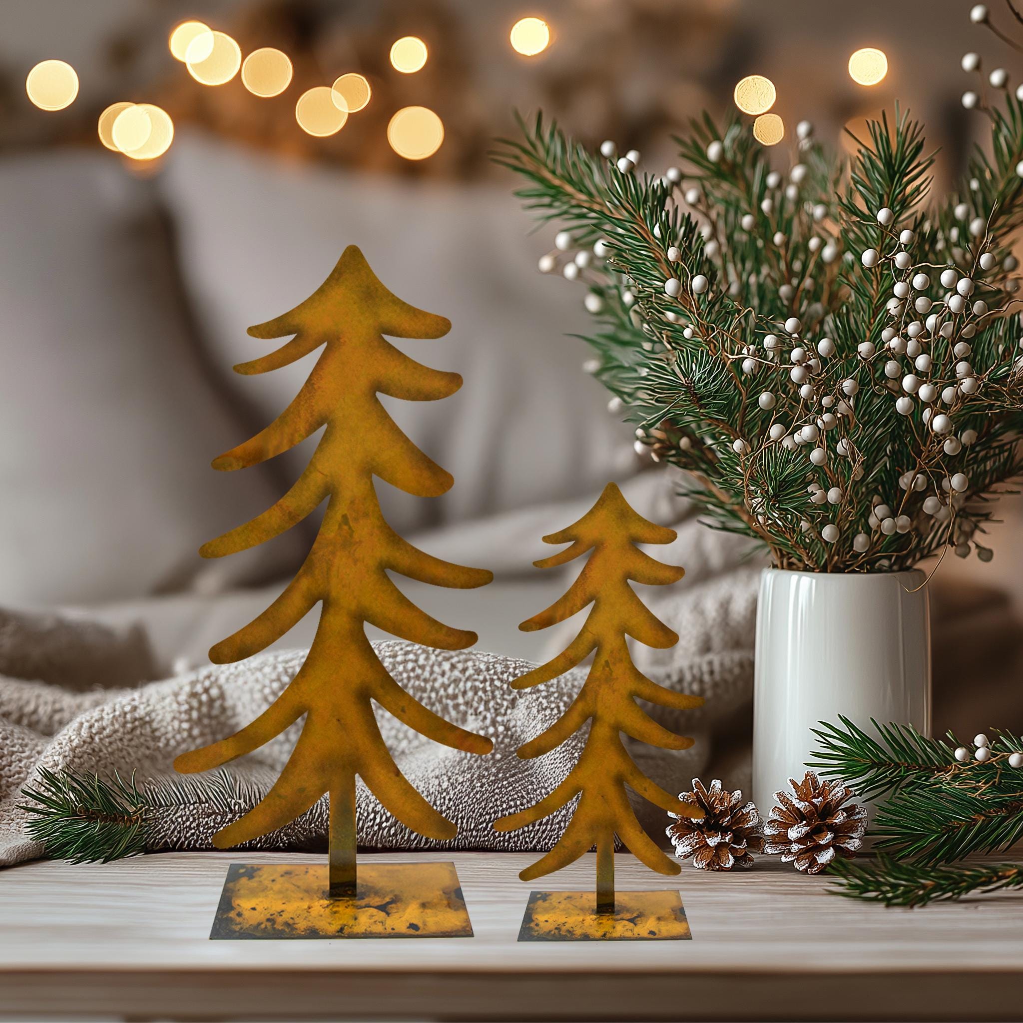 22 Christmas Table Centerpieces for a Festive Feast 16 Rustic Metal Christmas Tree Sculptures for Tabletop, Elegant Holiday…