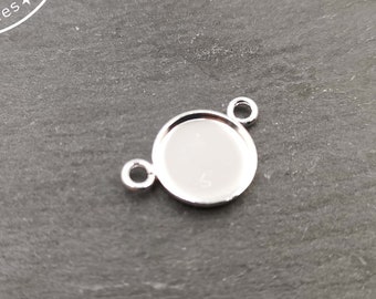 Pendant - 10mm - 2 rings - brass finish silver 925