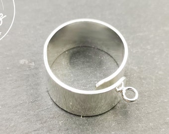 New - 10mm wide ring support with 925 silver finish brass ring