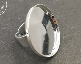 Round ring ø35x2,5mm in brass silver finish 925 - Made in France