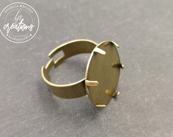 Fin de stock - Bague ronde pour cabochon ø19mm finition laiton