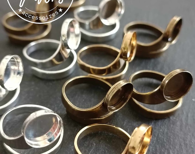 Double ring support 3mm wide with ø10x2mm brass cup with different finishes to choose from