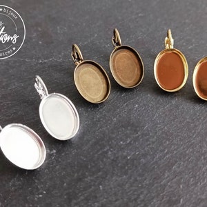 Apprêts pour bijoux Boucles d'oreilles avec dormeuses ovale Taille et finition au choix Sur commande / nouveau stock image 2