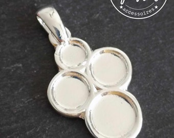 Multi-cup pendant 19x28mm with 4 cups ø5/7/9mm - white iron finish of your choice