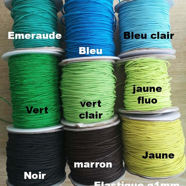 1m de cordon élastique ø1mm -  couleur au choix