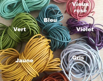 Fin de stock - 1m de cordon cuir 2 ou 3 mm / couleur au choix