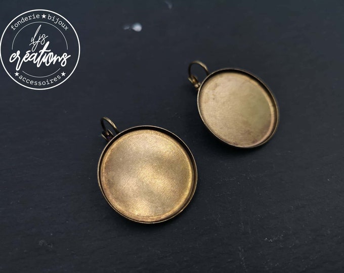 Earrings with sleepers - brass finish brass