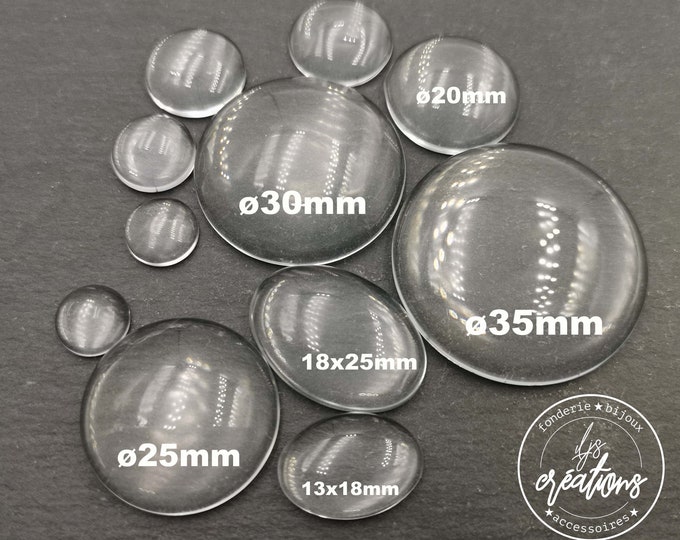 End of stock - glass cabochon of different sizes to choose from