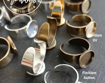 Support bague avec cuvette ronde de ø10mm en laiton avec différents modèles et finition au choix - Sur commande / nouveau stock