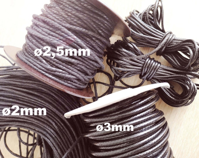 End of stock - black cord - diameter and length of your choice