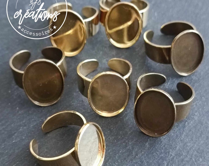 Oval ring support 13x18x1.3mm in brass with different finishes to choose from - On order / new stock -