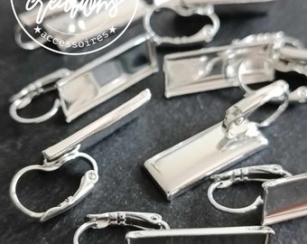 Boucles d'oreilles rectangle - taille et finition au choix - avec dormeuses