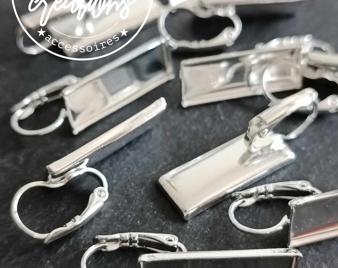 Rectangle earrings - size and finish of your choice - with sleepers