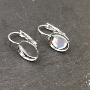 Apprêts pour bijoux Boucles d'oreilles avec dormeuses ovale Taille et finition au choix Sur commande / nouveau stock image 8