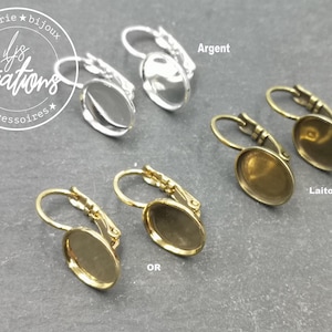 Apprêts pour bijoux Boucles d'oreilles avec dormeuses ovale Taille et finition au choix Sur commande / nouveau stock image 5