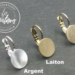 Boucles d'oreilles avec plateau et dormeuses taille et finitions au choix image 1