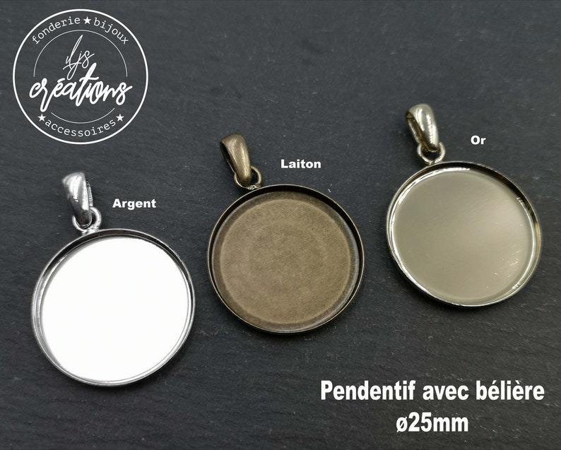 Pendentif rond Taille et finition au choix. Sur commande / nouveau stock image 5