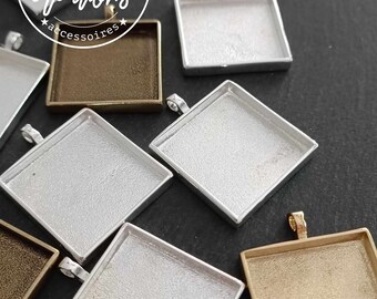 Jewelery primer - Square pendant support 30x30X4mm - On order / new stock -