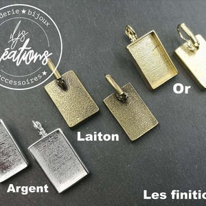 Support bijoux à personnaliser Collection rectangle 13x22x4mm Modèle et finition au choix image 2