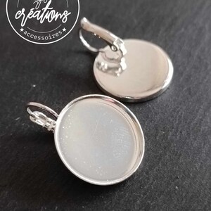 Boucles d'oreilles avec cuvette ronde dormeuses taille et finition au choix image 6