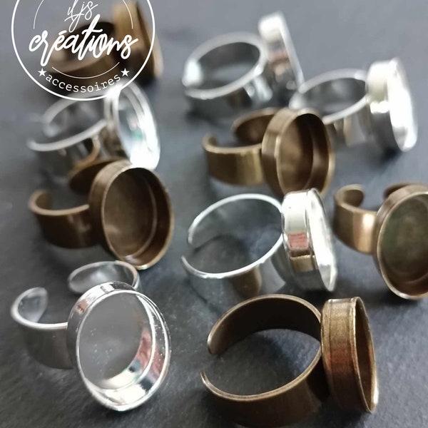 Apprêts pour bijoux - Bague ovale 13x18x4mm en laiton - différentes finitions - Sur commande / nouveau stock