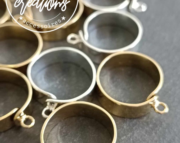 8mm wide ring support with 925 silver finish brass ring - END OF STOCK