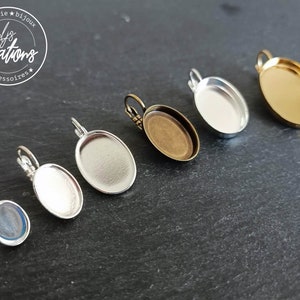 Apprêts pour bijoux Boucles d'oreilles avec dormeuses ovale Taille et finition au choix Sur commande / nouveau stock image 3