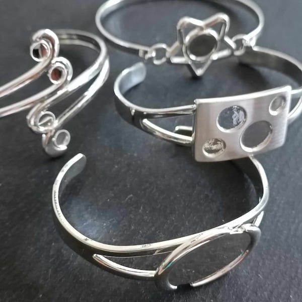 Apprêts pour bijoux - Support bracelet au choix - Métal argenté