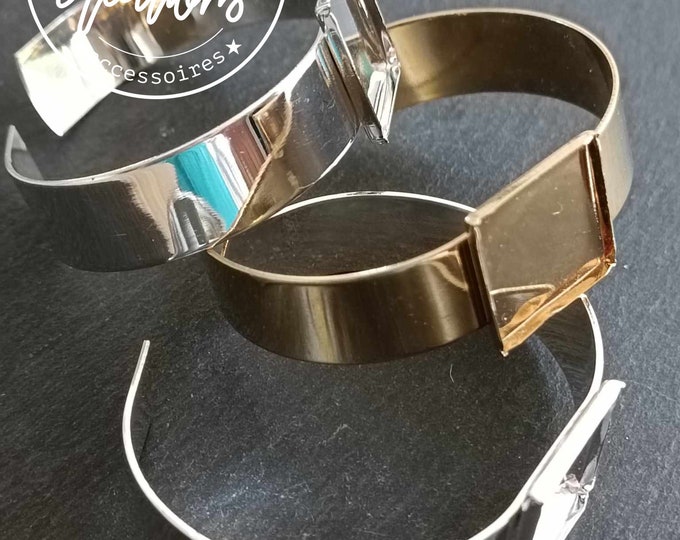 13mm wide ribbon bracelet and 19x19x2mm square bowl - model and finish of your choice