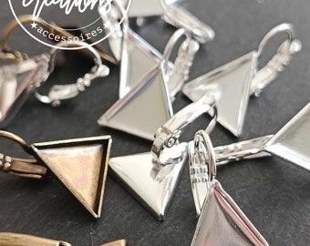 findings for jewelry - Triangle earrings with sleepers 15x15x15x2mm - different finishes possible