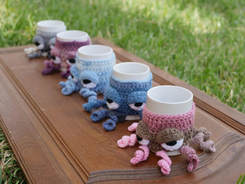 Cute Octopus Knit Tea Mug Cozy, Handmade Nautical Cup Sleeve, Mug