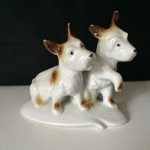 Porcelain figurine dogs Marked GDR German porcelain Collectibles coupons