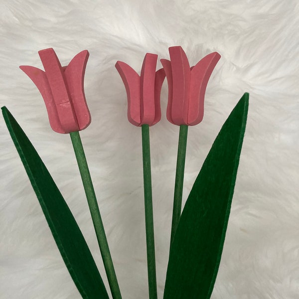 Wooden tulips Home decor  handmade Swedish item